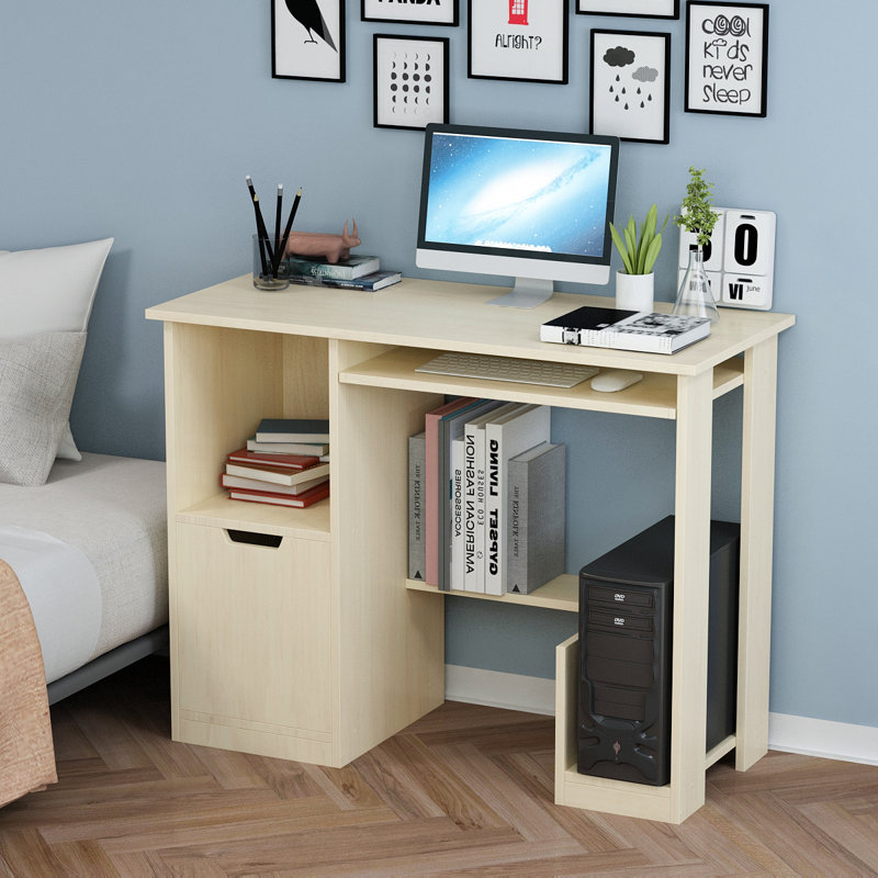 Ebern Designs Compact Computer Desk Work Desks For Home Office Small Modern Desk Minimalist ...